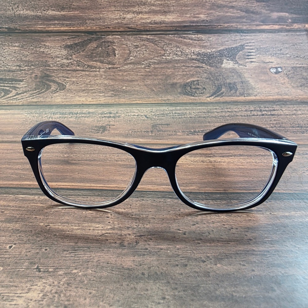 Ray-Ban RB 2132 New Wayfarer Blue Clear Eyeglasses Frames 52-18-145 Italy